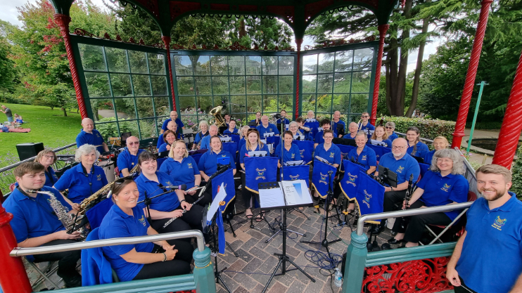The band during a concert at Birmingham Botanical Gardens in 2023.